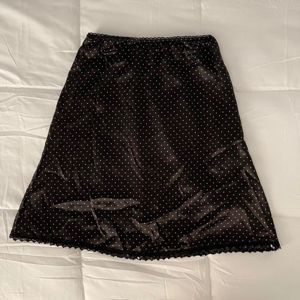 Black and Pink Polka Dot Skirt